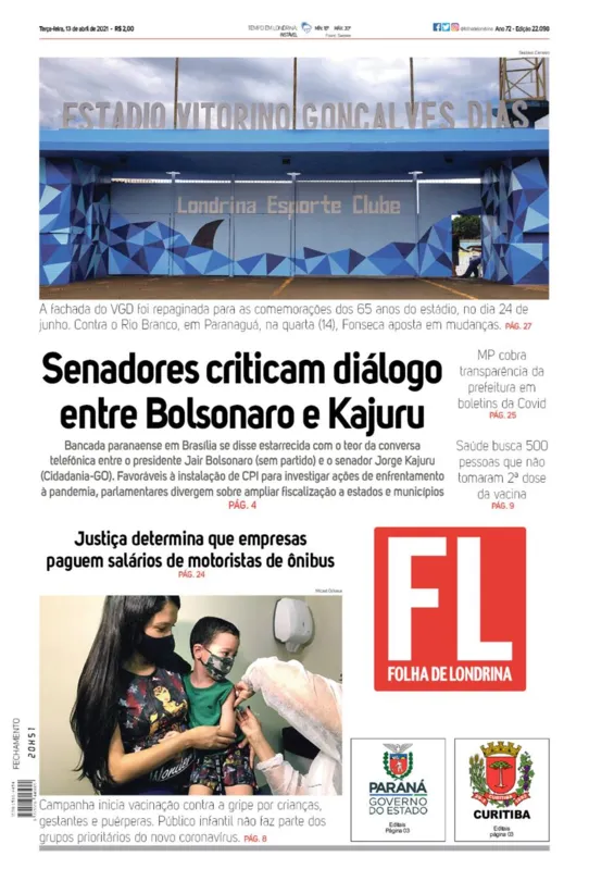 Imagem ilustrativa da imagem Capa 13/04/2021