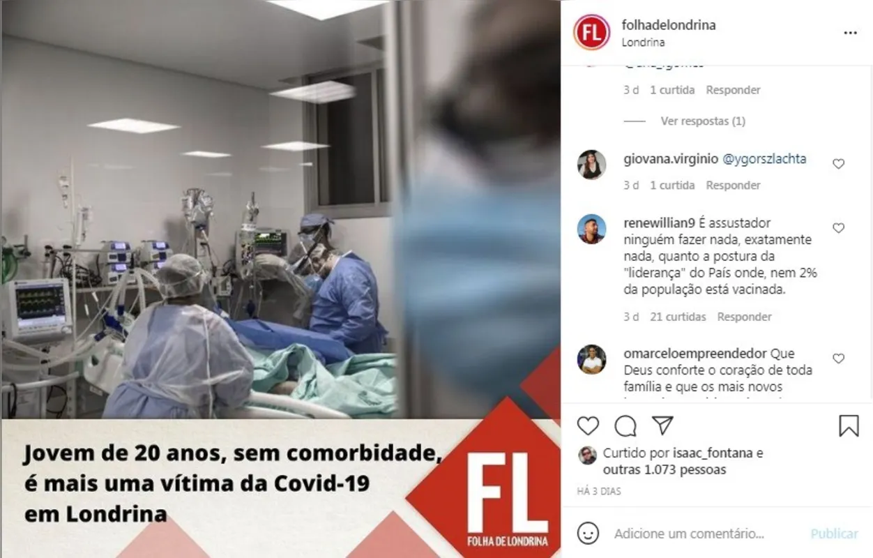 Imagem ilustrativa da imagem FOLHA NAS REDES - Coronavírus