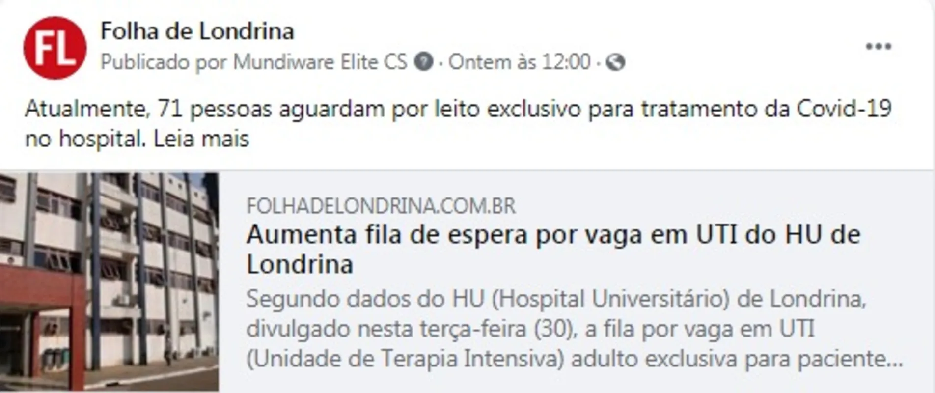 Imagem ilustrativa da imagem FOLHA NAS REDES - Covid-19