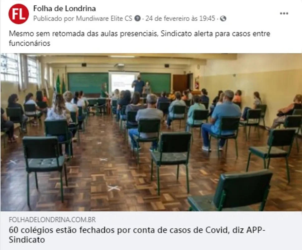 Imagem ilustrativa da imagem FOLHA NAS REDES - EDUCAÇÃO