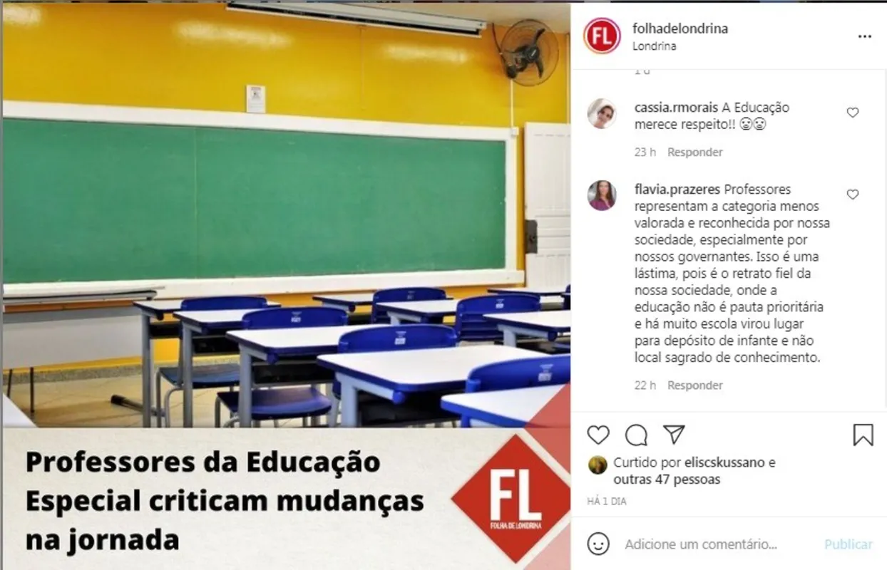 Imagem ilustrativa da imagem FOLHA NAS REDES - Educação
