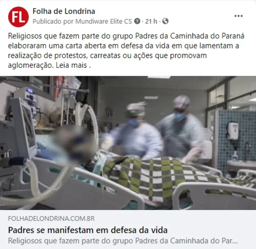 Imagem ilustrativa da imagem FOLHA NAS REDES - PANDEMIA