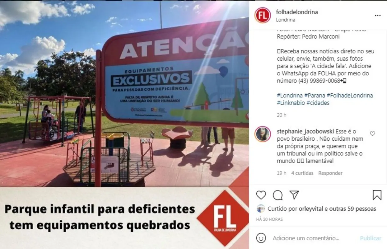 Imagem ilustrativa da imagem FOLHA NAS REDES - Praças
