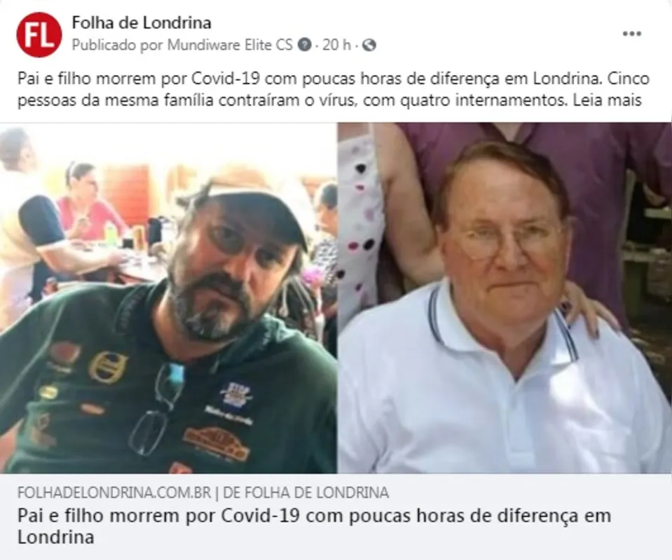 Imagem ilustrativa da imagem FOLHA NAS REDES - Tragédia