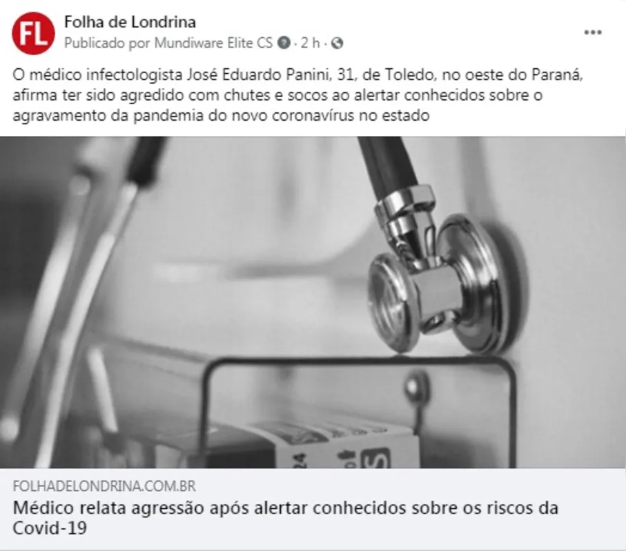 Imagem ilustrativa da imagem FOLHA NAS REDES - Violência