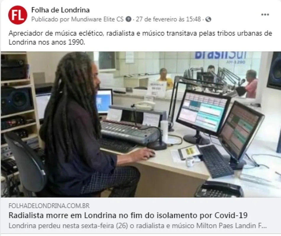 Imagem ilustrativa da imagem Folha nas Redes - Adeus