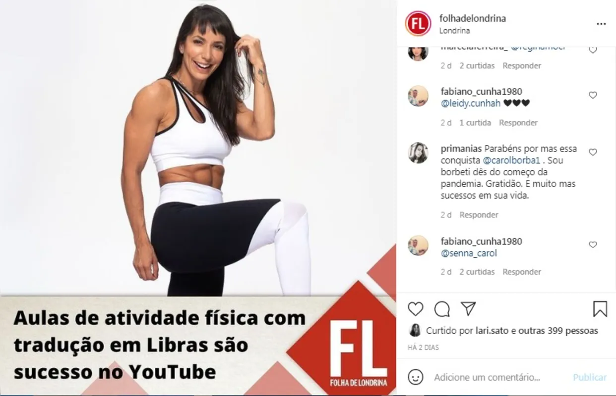 Imagem ilustrativa da imagem Folha nas redes| Aulas de educação física em Libras