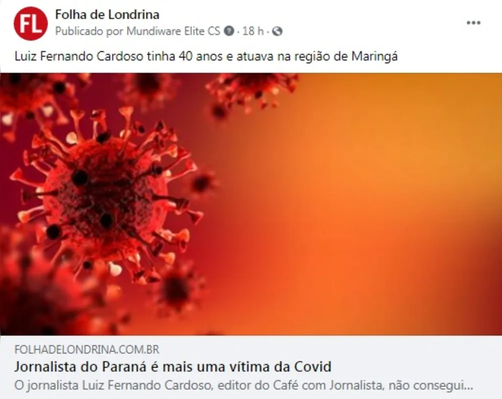 Imagem ilustrativa da imagem Folha nas redes| Luto no Jornalismo