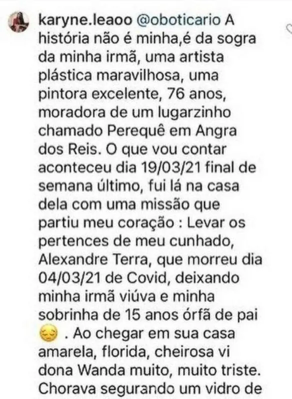 Imagem ilustrativa da imagem Marca refaz perfume para amenizar luto de mãe que perdeu o filho para a Covid-19