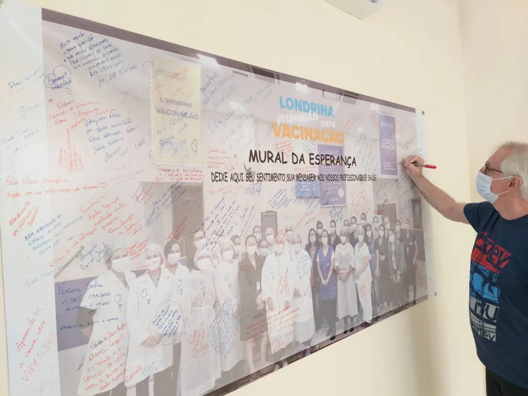 Imagem ilustrativa da imagem Mural da Esperança homenageia trabalhadores da saúde em Londrina