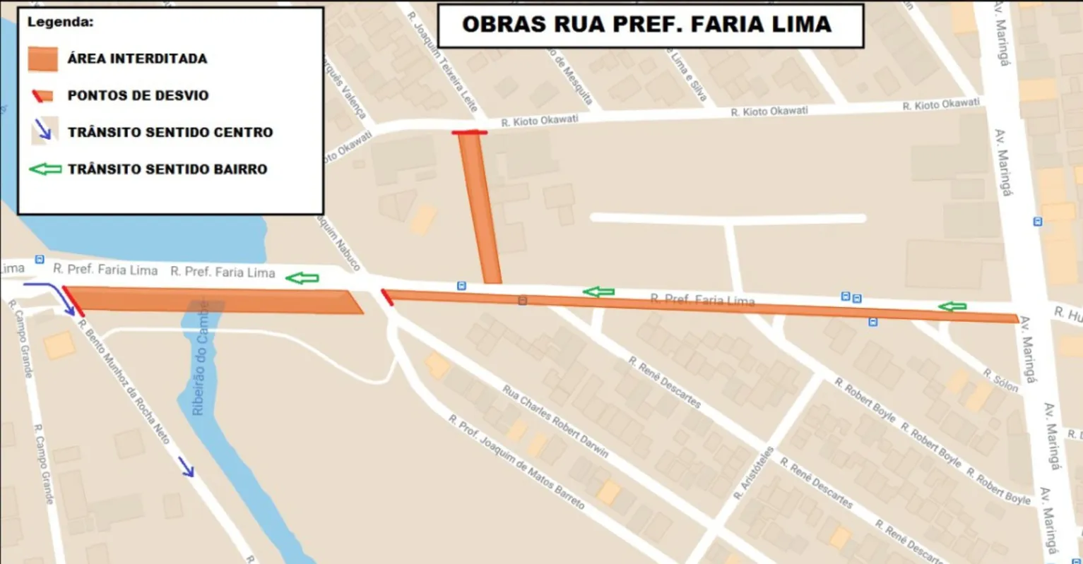 Imagem ilustrativa da imagem Trânsito na Faria Lima é desviado para a Bento Munhoz da Rocha Neto