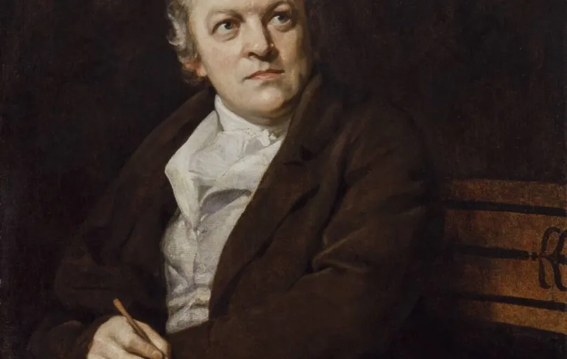 William Blake numa aquarela de Thomas  Phillips: poeta afirmava ter visões desde os 4 anos