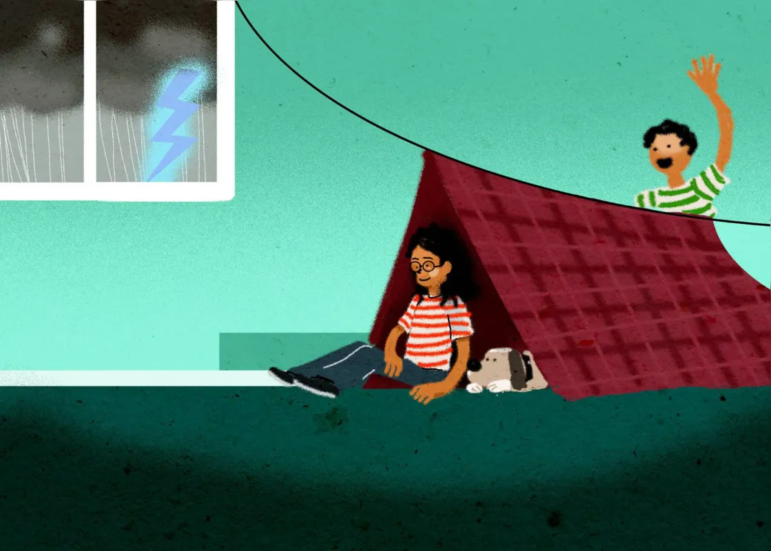 Imagem ilustrativa da imagem DEDO DE PROSA| As crianças, os cachorros e a cabana improvisada