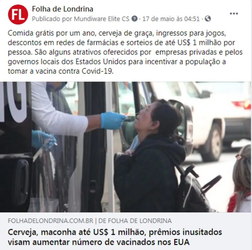 Imagem ilustrativa da imagem FOLHA NAS REDES - Vacina pelo mundo