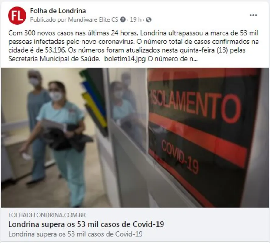 Imagem ilustrativa da imagem Folha nas Redes: Contágio