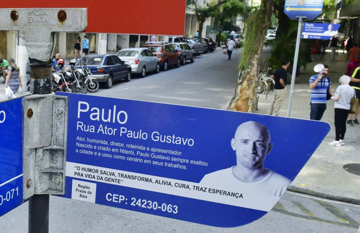 

Placa da rua Ator Paulo Gustavo no bairro de Icaraí, em Niterói (RJ), nesta quinta-feira (20). A placa foi instalada na última quarta-feira (19), em homenagem ao ator, que nasceu e cresceu na cidade. O nome anterior da via era rua Coronel Moreira César





Placa da rua Ator Paulo Gustavo no bairro de Icaraí, em Niterói (RJ), nesta quinta-feira (20). A placa foi instalada na última quarta-feira (19), em homenagem ao ator, que nasceu e cresceu na cidade. O nome anterior da via era rua Coronel Moreira César







Placa da rua Ator Paulo Gustavo no bairro de Icaraí, em Niterói (RJ), nesta quinta-feira (20). A placa foi instalada na última quarta-feira (19), em homenagem ao ator, que nasceu e cresceu na cidade. O nome anterior da via era rua Coronel Moreira César




