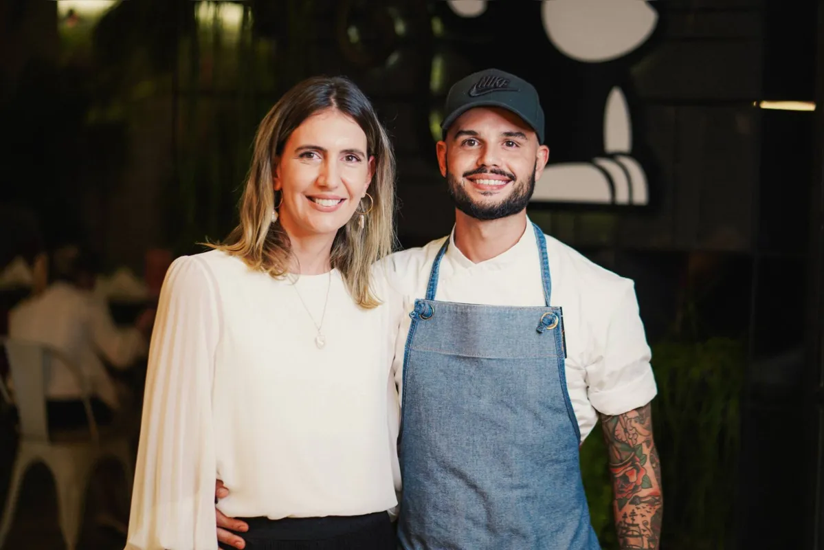 Chef Leandro Volpini e a esposa, Manu Paoliello