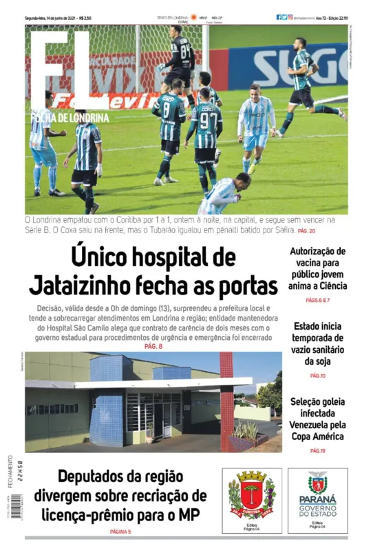 Imagem ilustrativa da imagem Capa 14/06/2021