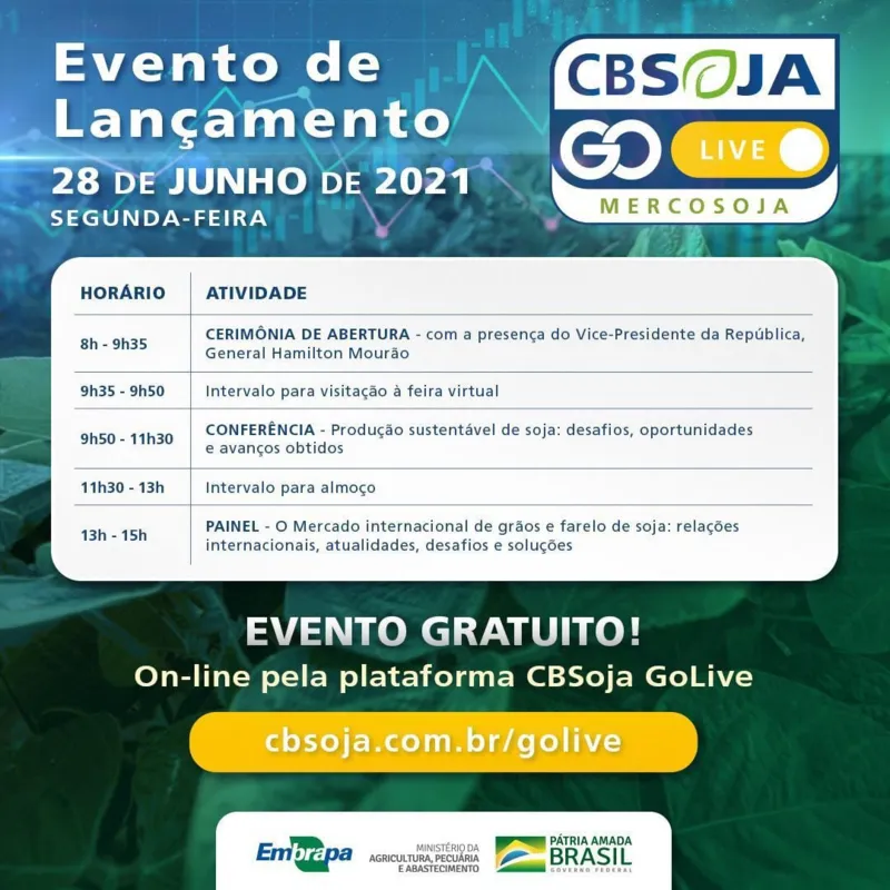 Imagem ilustrativa da imagem Embrapa Soja realiza evento de lançamento da plataforma CBSoja GoLive
