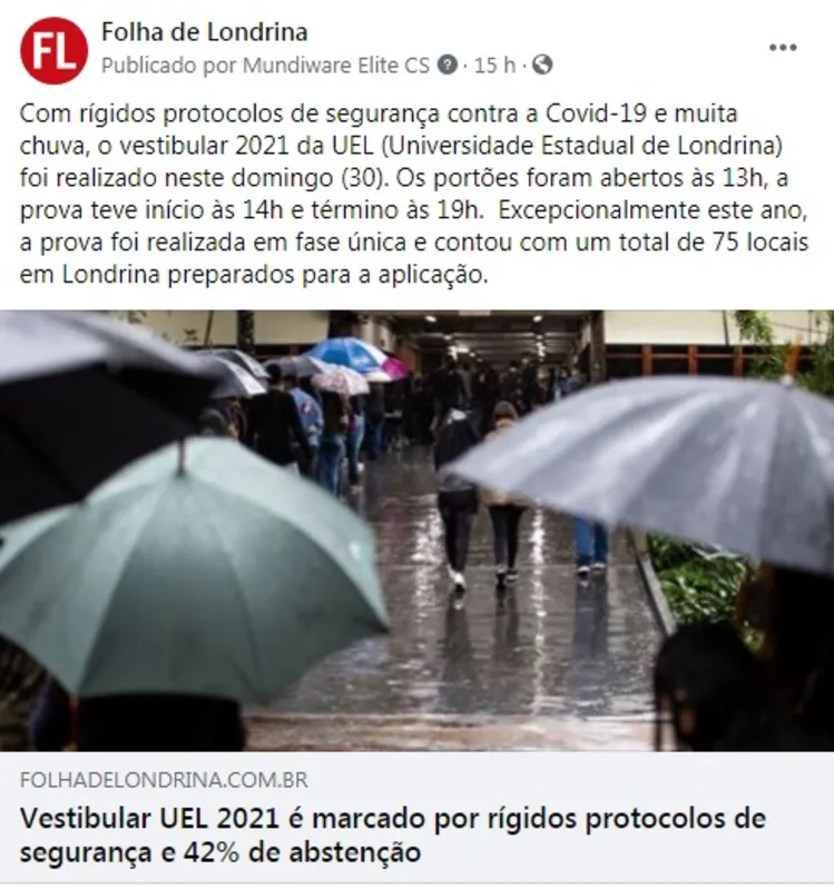 Imagem ilustrativa da imagem FOLHA NAS REDES - Distanciamento social no vestibular