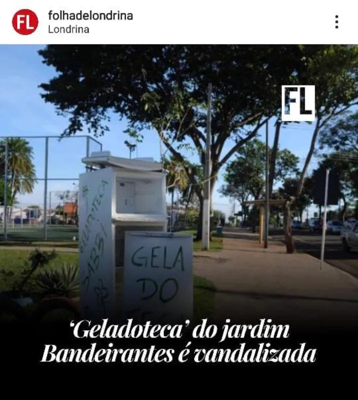 Imagem ilustrativa da imagem FOLHA NAS REDES - Vandalismo