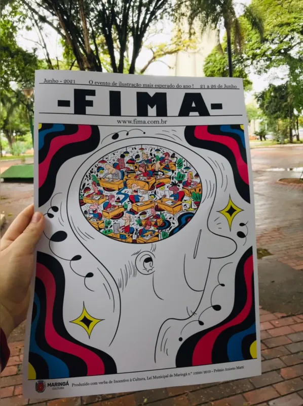 Cartaz do Fima: Festival de Ilustração de Maringá tem eventos on-line e workshops ministrados por artistas visuais