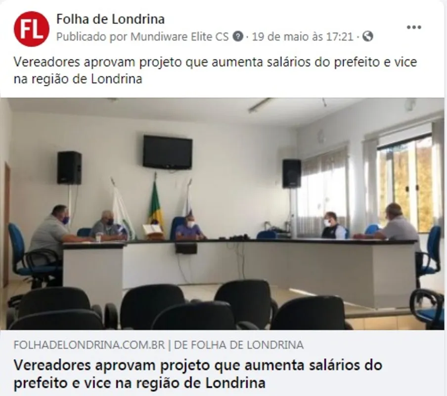 Imagem ilustrativa da imagem Folha nas redes| Aumento de salário de políticos