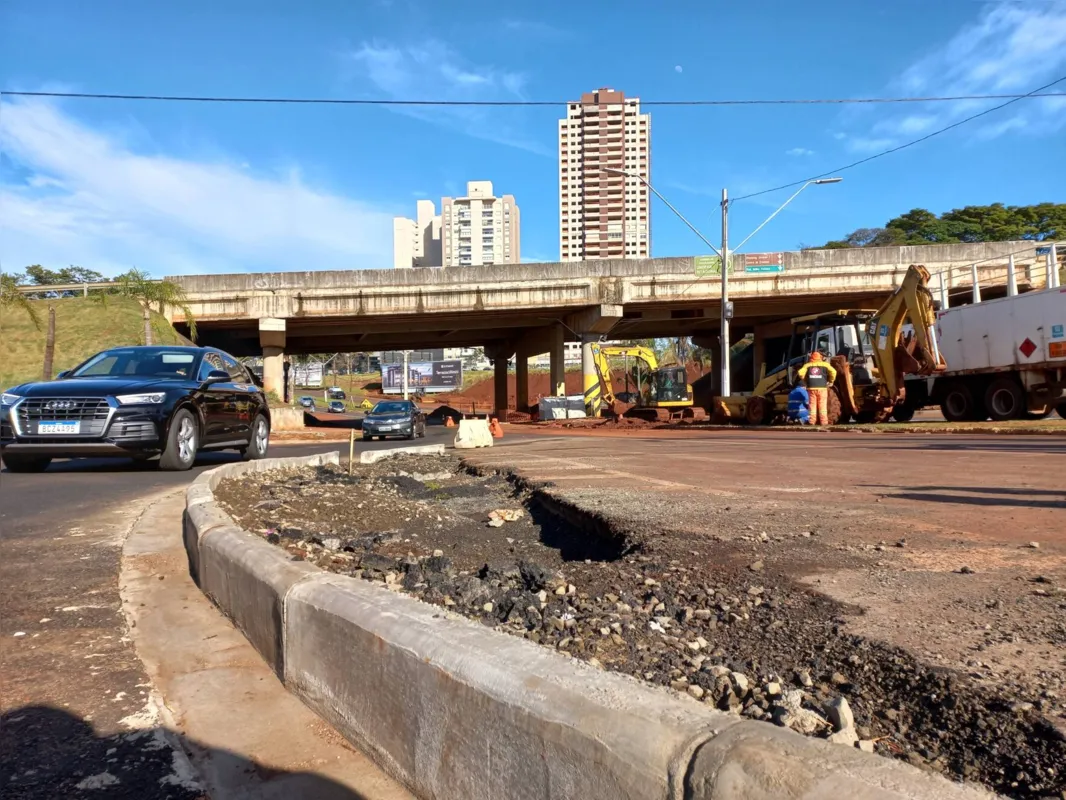 Parte da estrutura das rotatórias já pode ser vista