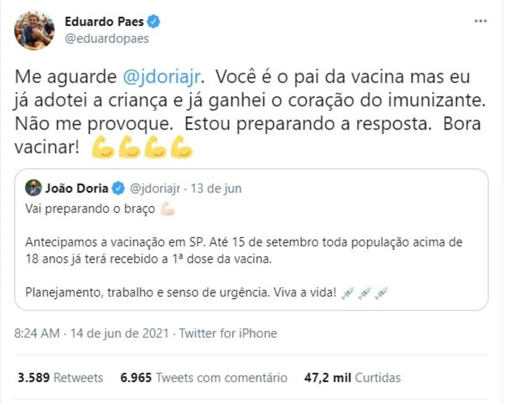 Imagem ilustrativa da imagem ‘Rinha da vacina’ movimenta redes sociais e desenha cenário de disputa à Presidência