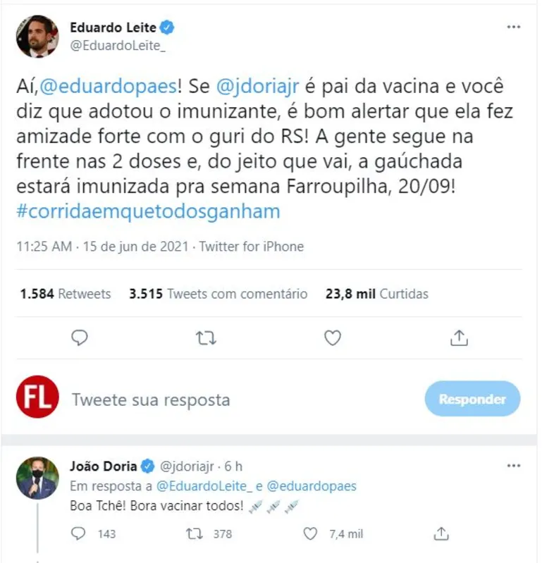 Imagem ilustrativa da imagem ‘Rinha da vacina’ movimenta redes sociais e desenha cenário de disputa à Presidência