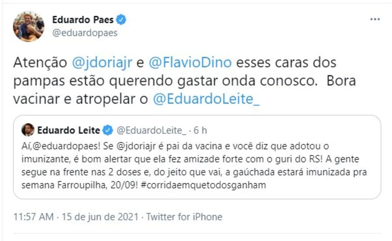 Imagem ilustrativa da imagem ‘Rinha da vacina’ movimenta redes sociais e desenha cenário de disputa à Presidência