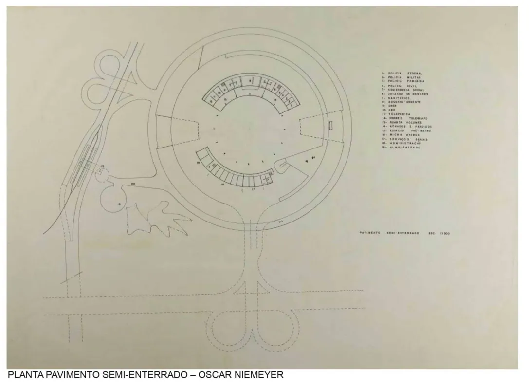 Projeto original do Terminal Rodoviário de Londrina, por Oscar Niemeyer