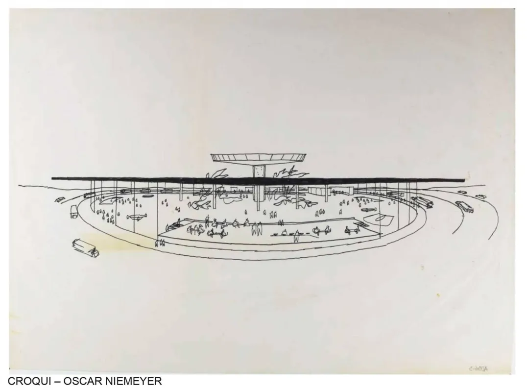 Croqui feito por Oscar Niemeyer