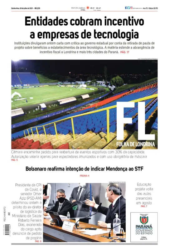 Imagem ilustrativa da imagem Capa 08/07/2021