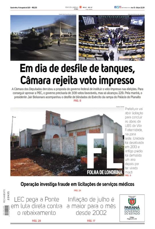 Imagem ilustrativa da imagem Capa 11/08/2021