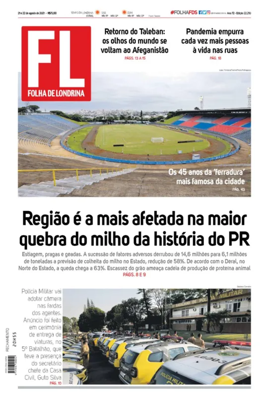 Imagem ilustrativa da imagem Capa do dia 21/08/2021
