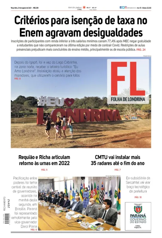 Imagem ilustrativa da imagem Capa do dia 24/08/2021