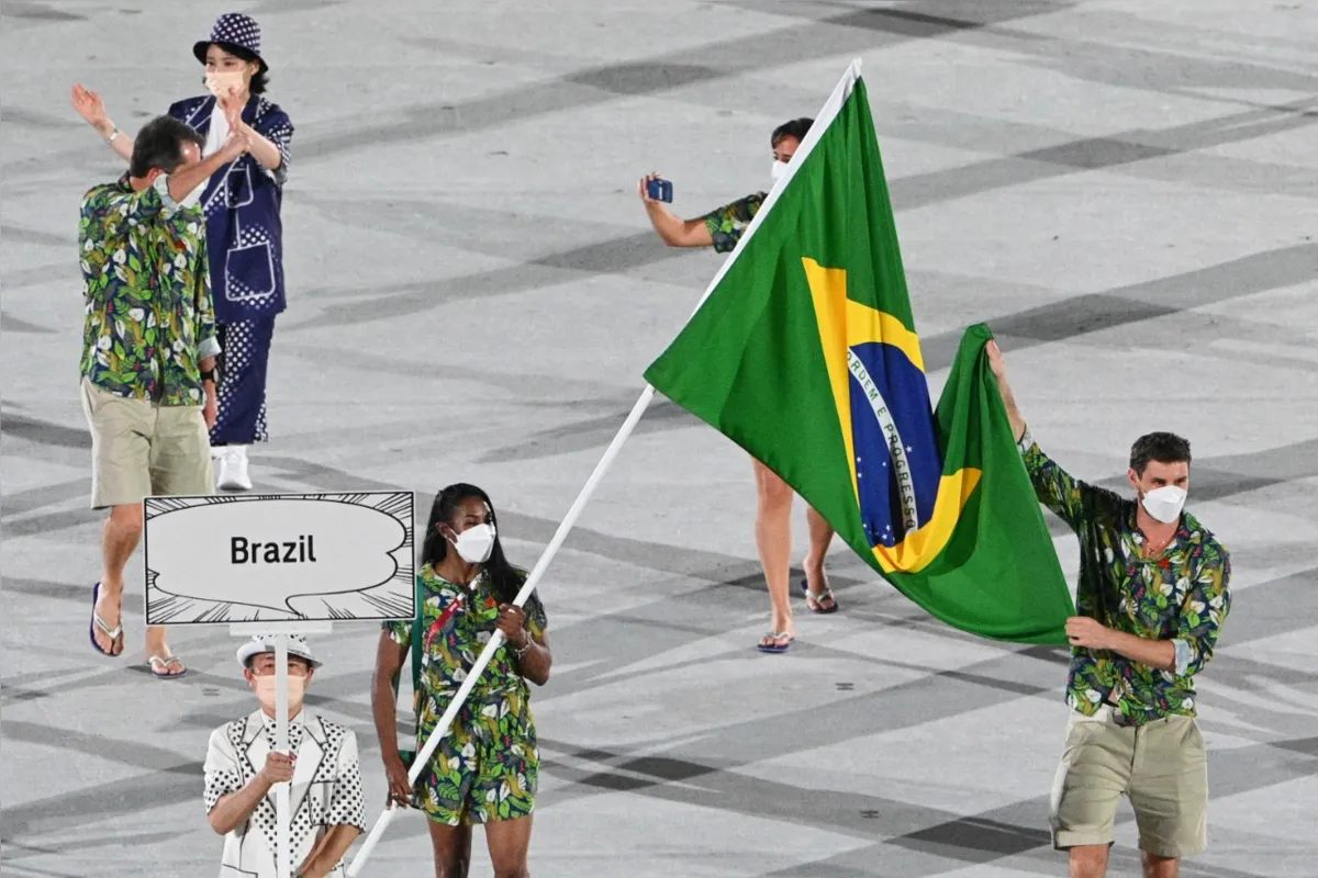 Imagem ilustrativa da imagem Confira fotos de delegações dos países na cerimônia das Olimpíadas