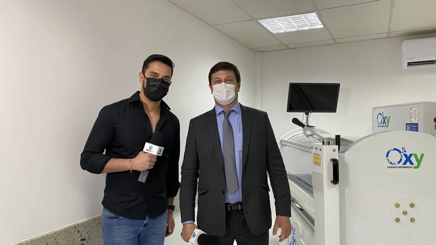 Diretor da indústria Oxy Câmaras Hiperbáricas, Ricardo Augusto Cialfi Abbondanza esteve em Londrina, acompanhando a cerimonial em agradecimento à doação