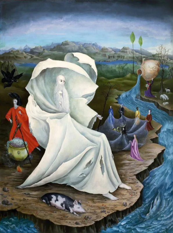 Pintura de Leonora Carrignton “A Tentação de Santo Antão” (The Temptation of Saint Anthony), de 1946

