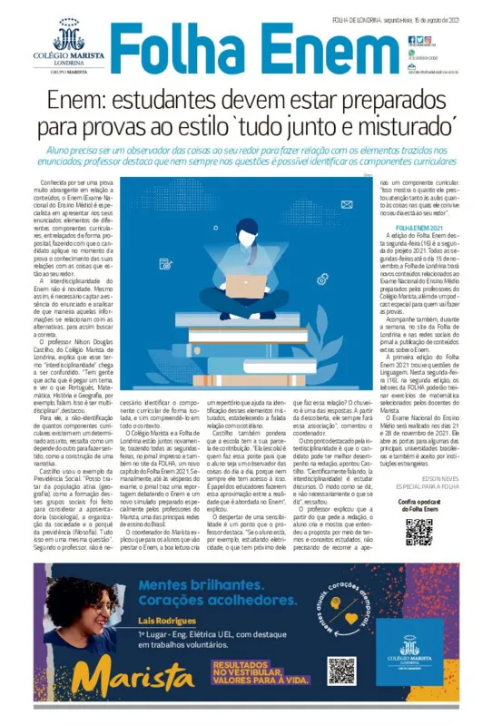 Imagem ilustrativa da imagem FOLHA NAS REDES - Folha Enem