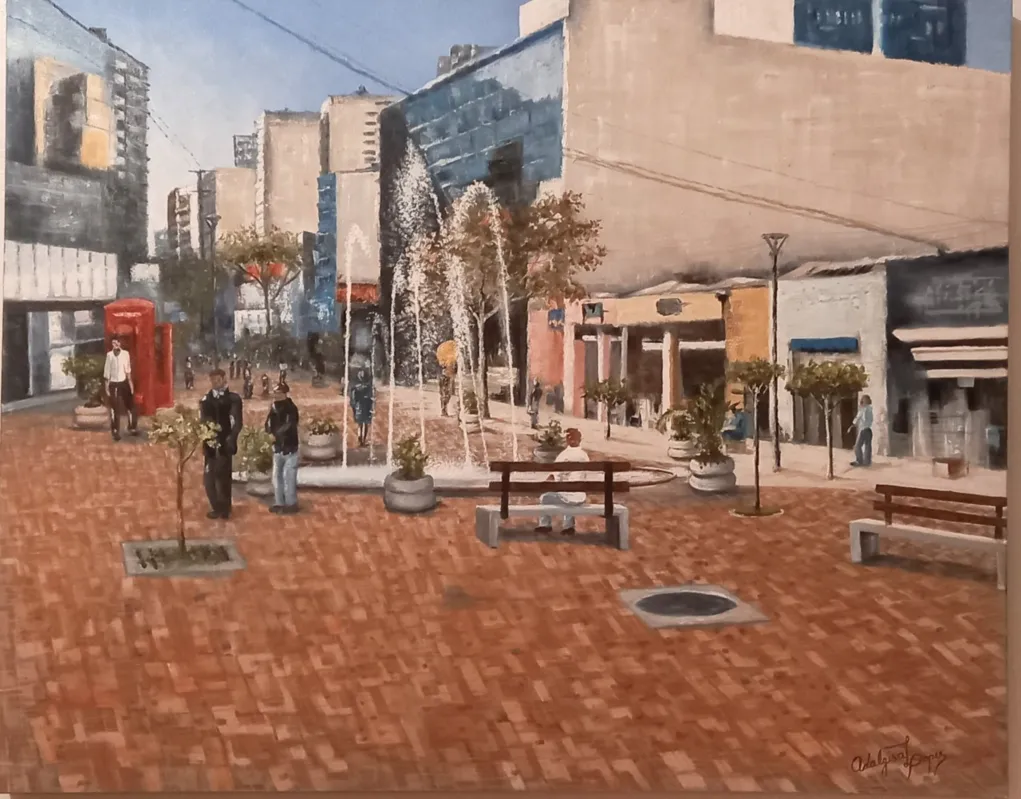 Trecho do Calçadão da cidade tem destaque na exposição