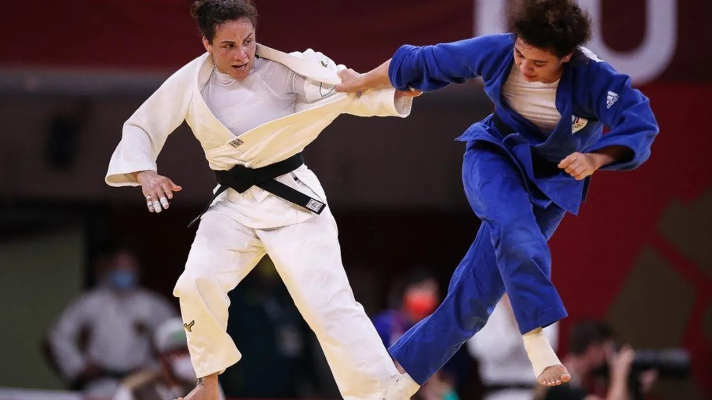 Imagem ilustrativa da imagem Maria Portela perde luta de mais de 10 minutos no judô e cai nas oitavas