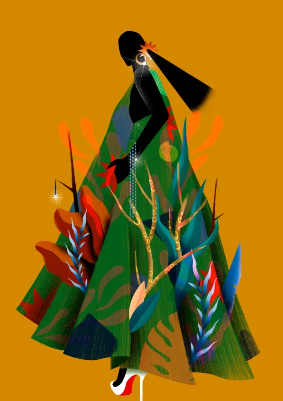 La Bailarina: ilustração de Dalton Albertin com cores vibrantes