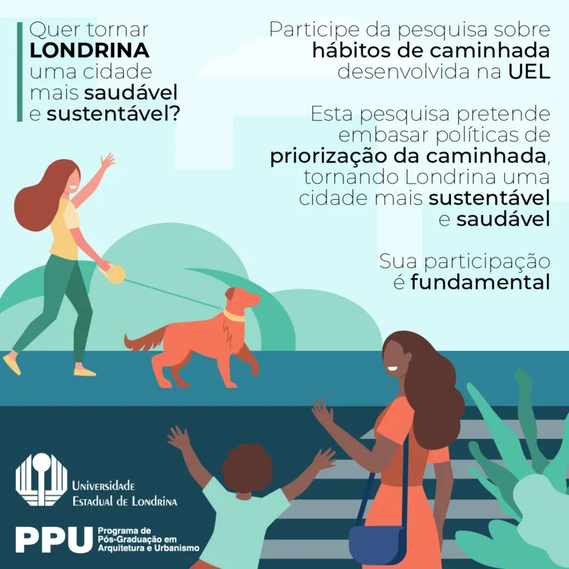 Imagem ilustrativa da imagem Pesquisa da UEL quer identificar hábitos de caminhada dos londrinenses