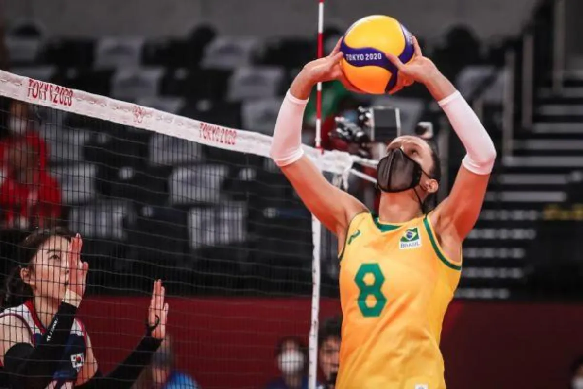 Imagem ilustrativa da imagem Seleção brasileira de vôlei feminino vence Coreia do Sul na estreia