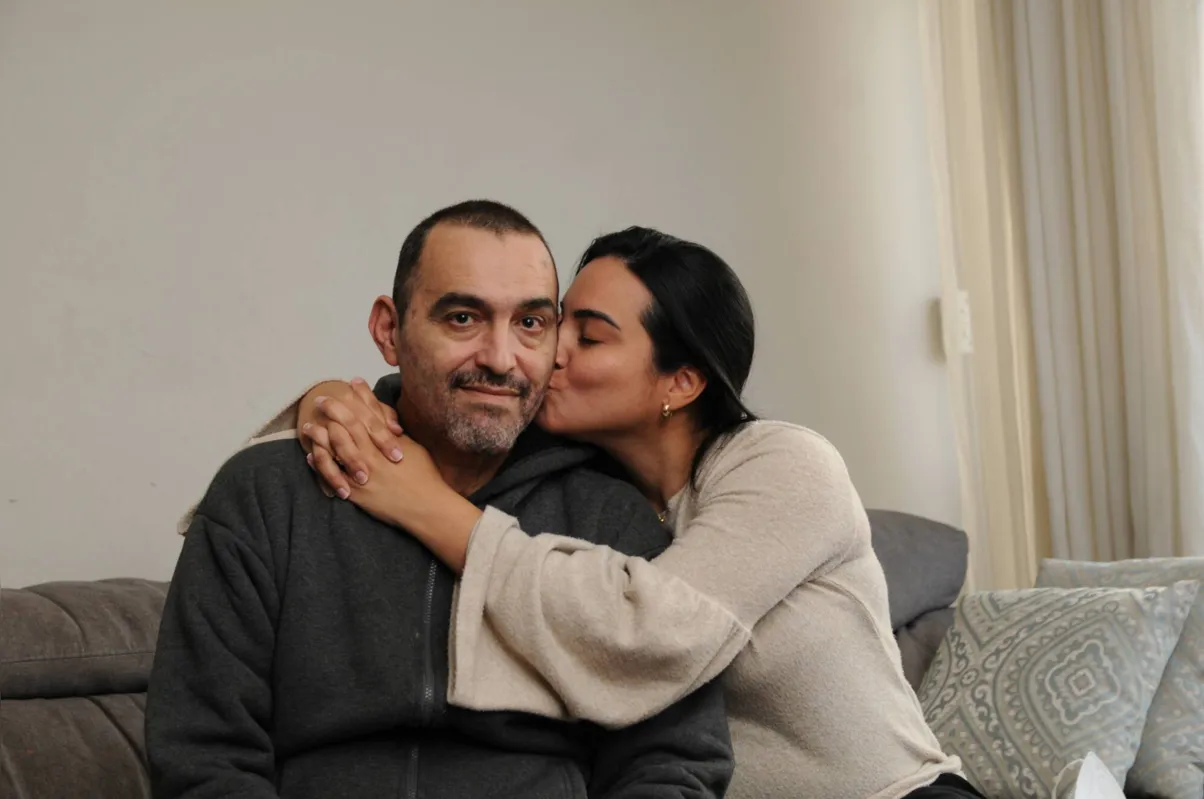 Bruna Shizue com o pai João Carlos do Amaral Silva  
 