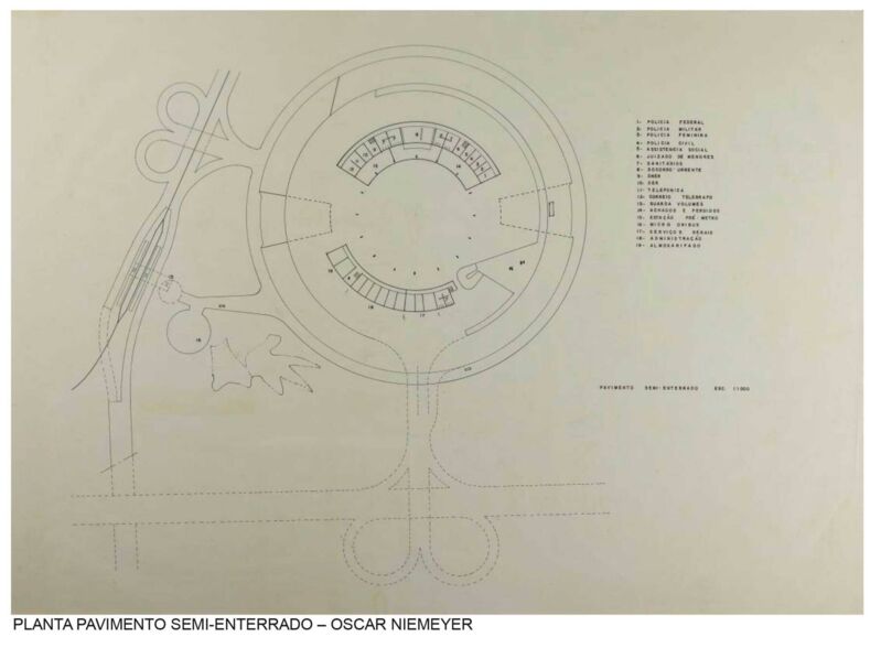 Projeto original do Terminal Rodoviário de Londrina, por Oscar Niemeyer