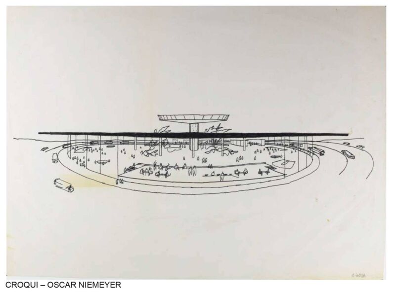 Croqui feito por Oscar Niemeyer