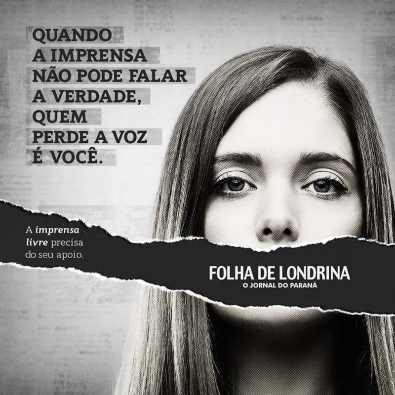 Imagem de campanha pela liberdade de imprensa promovida pela Folha de Londrina em 2019